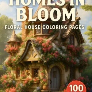 Homes in Bloom – 100 Floral House Coloring Pages