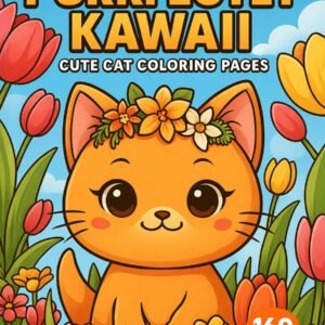Purrfectly Kawaii – 160 Cute Cat Coloring Pages