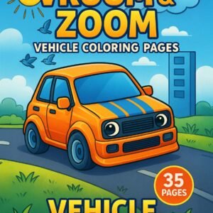 Vroom & Zoom – 35 Vehicle Coloring Pages